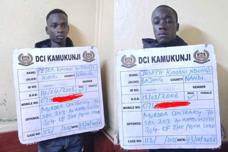 Collage photo of two suspects arrested over fatal stabbing of shoe trader.